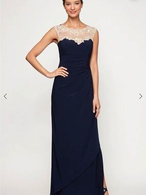 Alex Evenings Navy Gown Size 10P
